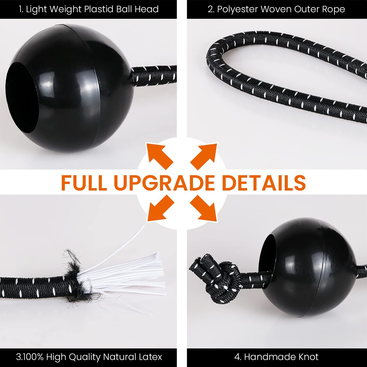 HASTHIP 8Pcs Ball Bungee Cord - 6-Inch Multipurpose High-Stretch Bungee Cord for Canopy, Tarp, Straps, Tent, Poles & Wires Outdoor & Indoor Activities HASTHIP 8Pcs Ball Bungee Cord - 6-Inch Multipurpose High-Stretch Bungee Cord for Canopy, Tarp, Straps, Tent, Poles & Wires Outdoor & Indoor Activities
